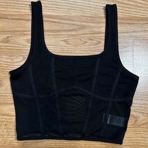 Black Cropped Corset Style Crop Top